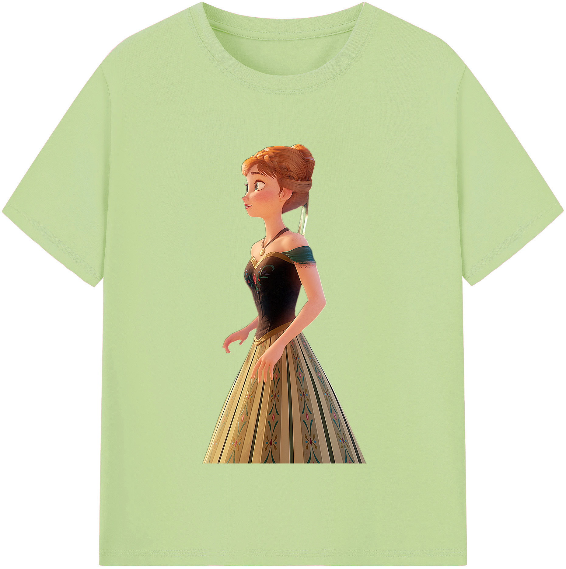 （画像用） アナと雪の女王 アンナ エルサ Frozen Anna Elsa 綿100％半袖Tシャツ（フロントプリント）